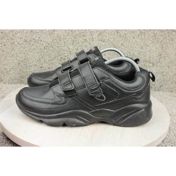 Propet Stability Walker Strap Mens 9 Black Orthopedic Leather Comfort Shoes - Picture 3 of 8